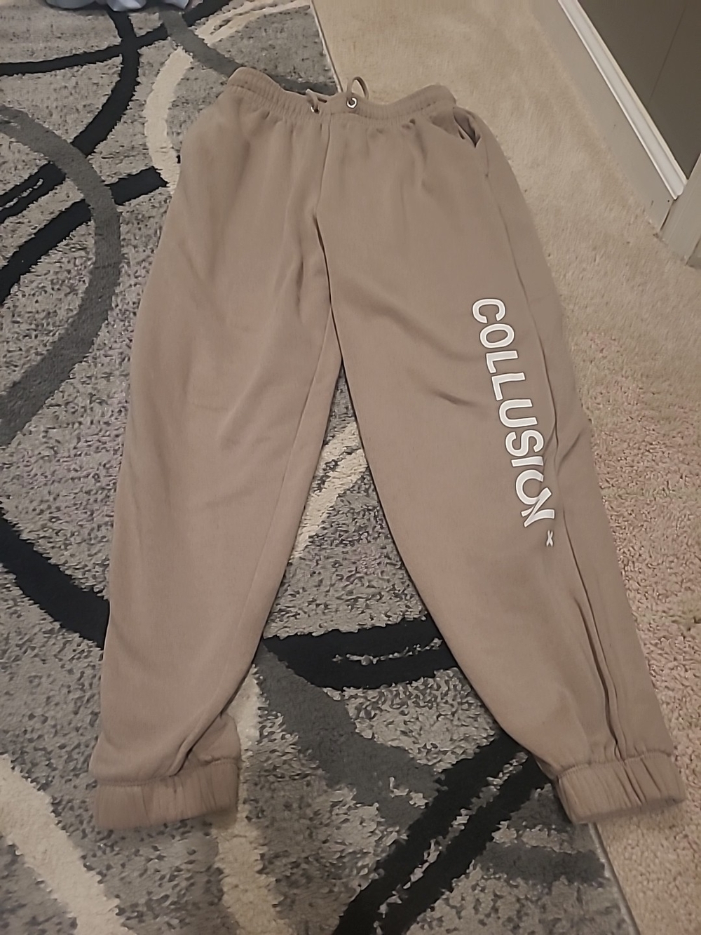Collusion Mens Ankle Joggers Size XS Tan Drawstring